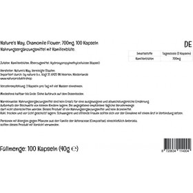 PremiumVital, Natures Way, Chamomile Flower Fleurs de Camomille , 350mg, 100 Capsules végétaliennes, avec Pilulier Pratique