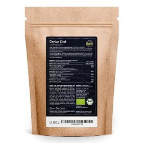 Biotiva Cannelle de Ceylan Bio 250g - en poudre - 100% de qualité biologique - Poudre de cannelle - Végan - Sans sucres ajout