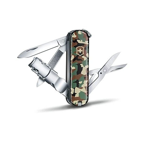 Victorinox Nailclip 580, Swiss Made, 8 Fonctions, Lime à Ongles, Coupe-Ongles, Lame, Ciseaux, Noir