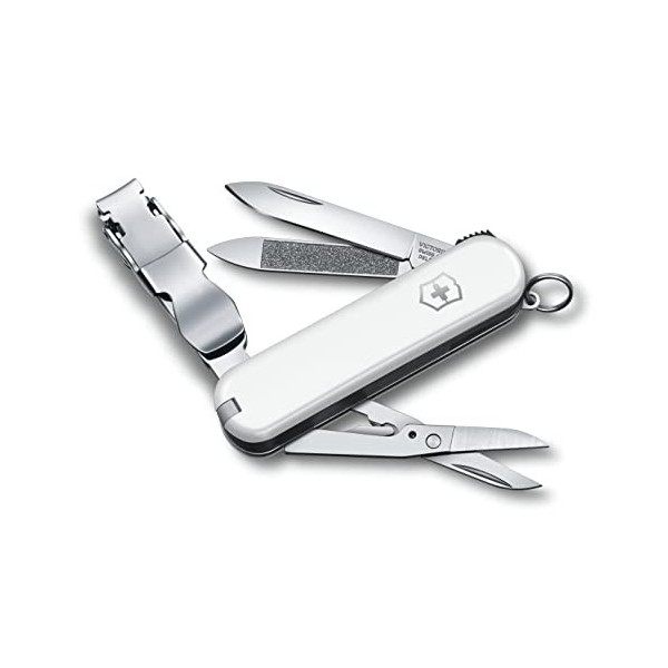 Victorinox Nailclip 580, Swiss Made, 8 Fonctions, Lime à Ongles, Coupe-Ongles, Lame, Ciseaux, Noir