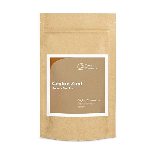 Terra Elements Cannelle de Ceylan bio en poudre 200 g I 100% pure I vegan I qualité crue