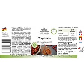 Poivre de Cayenne - Capsicum frutescens et capsaïcine - piment de cayenne - 60 gélules | HERBADIREKT by Warnke Vitalstoffe