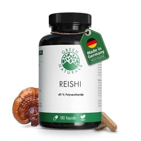 Extrait de Reishi 40% 180 Capsules á 650mg - Production allemande - 100% végétalien et sans additifs