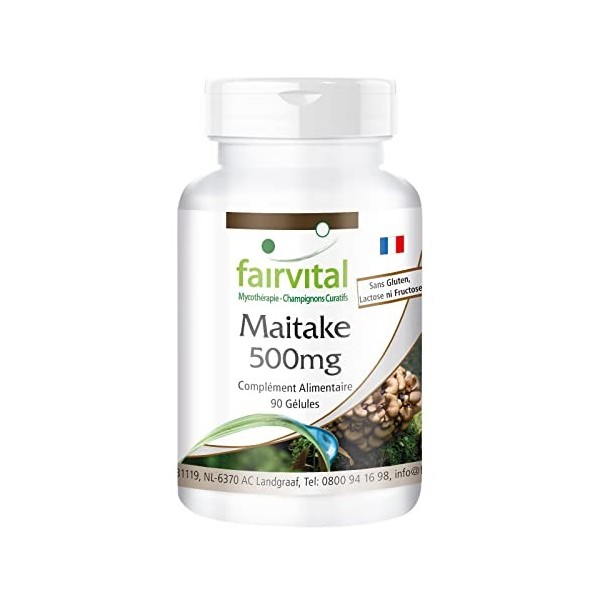 Fairvital | Maitake 500mg VEGAN - Fortement dosé - 90 capsules - poudre de champignon