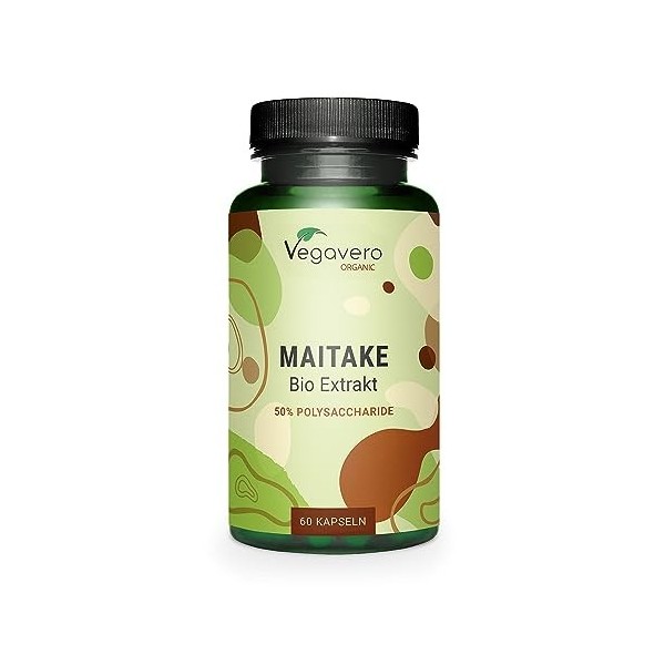 Maitake BIO Vegavero® | Dosage Élevé : 7500 mg | Extrait Standardisé à 50% de Polysaccharides | Antioxydant Naturel + Anti St