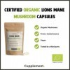 Cupplement | Lions Mane Capsules 60 Pieces| Organic | 500 MG par Capsules Bio | Qualité supérieure