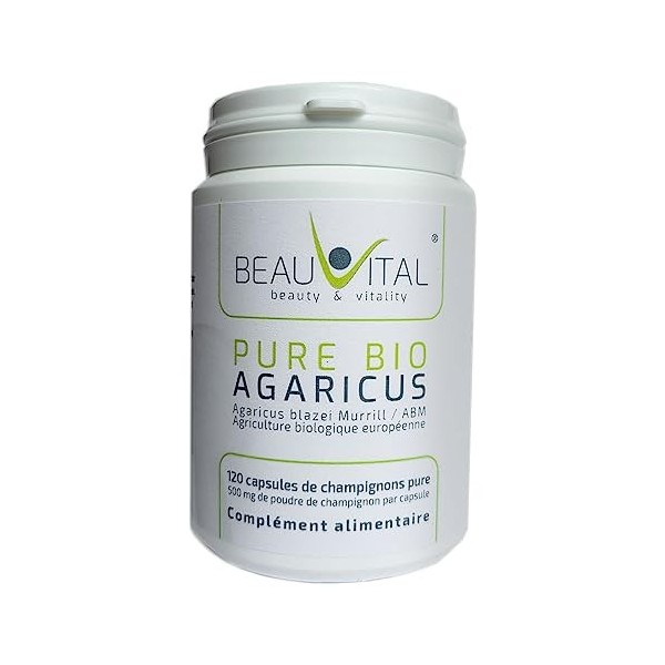 Pure Bio Agaricus blazei gélules 120 chacune 500mg Agaricus blazei Murrill poudre de champignon vital de lagriculture biolog