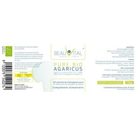 Pure Bio Agaricus blazei gélules 120 chacune 500mg Agaricus blazei Murrill poudre de champignon vital de lagriculture biolog