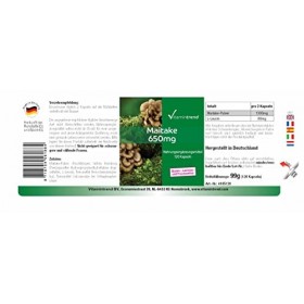 Poudre de maitake 650mg - 120 gélules, Champignon vital fonctionnel, adaptogène, végétalien | Vitamintrend®