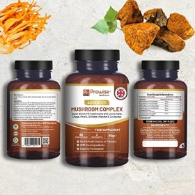 Complexe de champignons avancé | Un super mélange de 6 champignons avec Lions Mane, Chaga, Cordyceps, Shiitake, Reishi et Mai