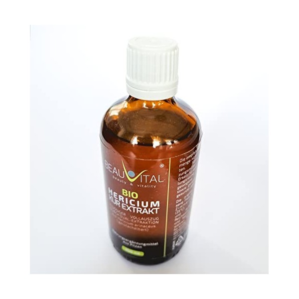 Bio Hericium erinaceus Extrait liquide issu de la double extraction dans le glycérol, 100 ml