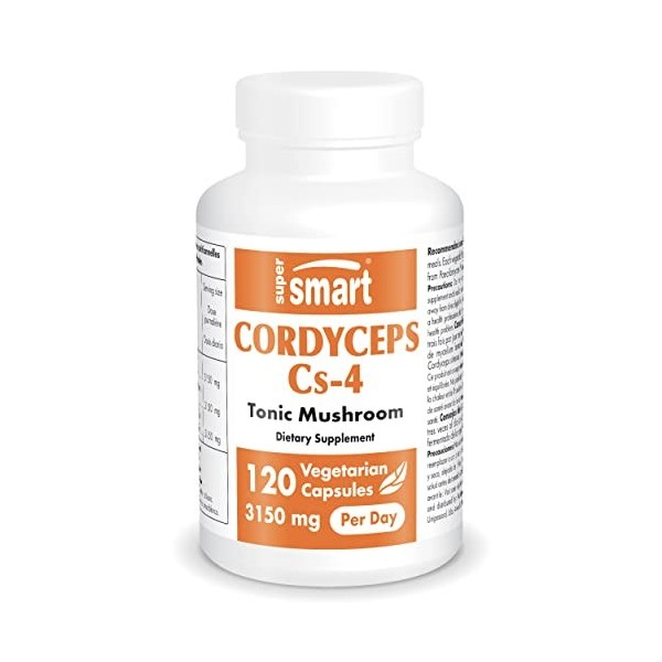 Cordyceps Sinensis Cs-4-3150mg par Jour - Stimulant - Aide à Améliorer les Performances et lÉnergie Physique - Extrait de Co