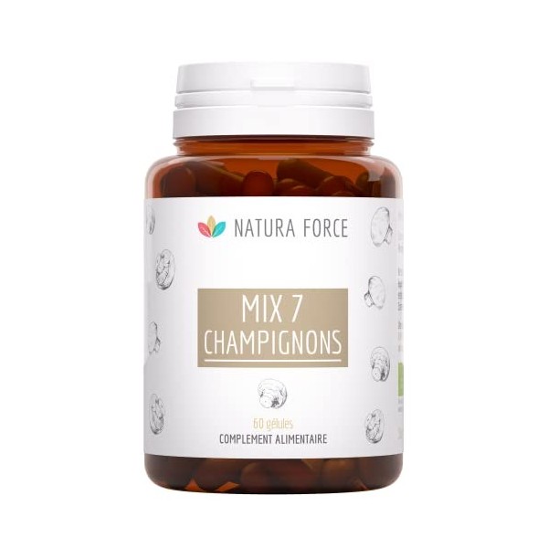 NATURA FORCE - Mix 7 champignons Bio - Mélange de 7 Champignons Médicinaux - Origine Biologique Certifiée - Sans produit chim