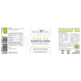 Pure Bio Auricularia Poudre 100 g Oreille de Juda issue de lagriculture biologique de lUE, végétalien, sans additifs artifi