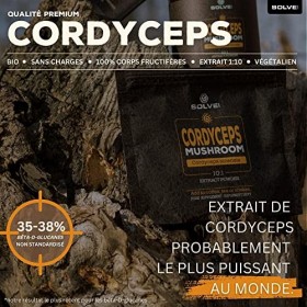 Solve Labs® ● Extrait De Cordyceps Biologique En Poudre ● 43% De Bêta-D-Glucanes ● Extrait 10:1 ● Zéro Charge Et Additif ● 30