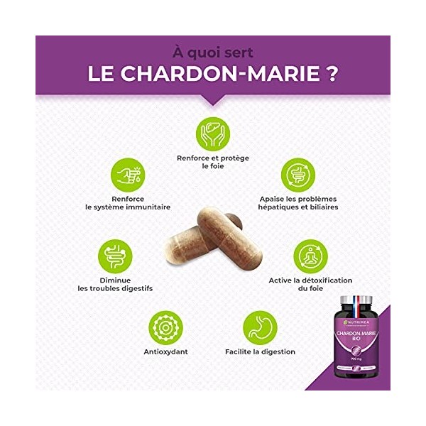 Chardon Marie BIO - Poudre de Graines Pure Sans Excipient - Complément Foie Triple Action : Détoxification, Protection & Renf