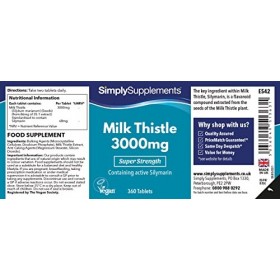 Chardon-Marie 3000mg | 360 Comprimés | Adapté aux Végétaliens |Jusqu’à 6 mois de Bienfaits |SimplySupplements