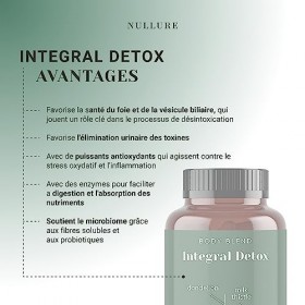 Detox Foie Colon et Intestin Naturel Nullure | Chardon Marie + Pissenlit + Probiotiques + Curcuma + Gingembre + Fenouil | Vég