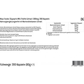 Now Foods, Milk Thistle Extract Extrait de Chardon-Marie , 200 Capsules végétaliennes, Testées en Laboratoire, Végétariennes