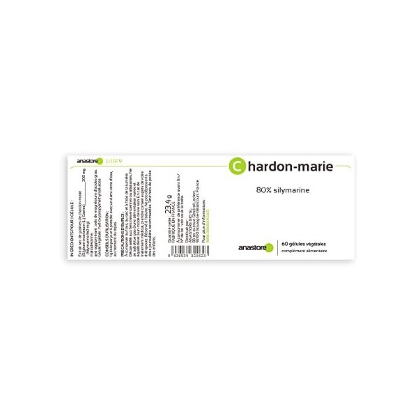 CHARDON-MARIE * 200 mg / 60 gélules * Cardiovasculaire, Digestion, Mal des transports * Garantie Satisfait ou Remboursé * Fab