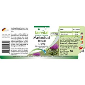 Fairvital | Extrait de chardon Marie 175mg VEGANs - 100 caps - normalisé à 80% de silymarine