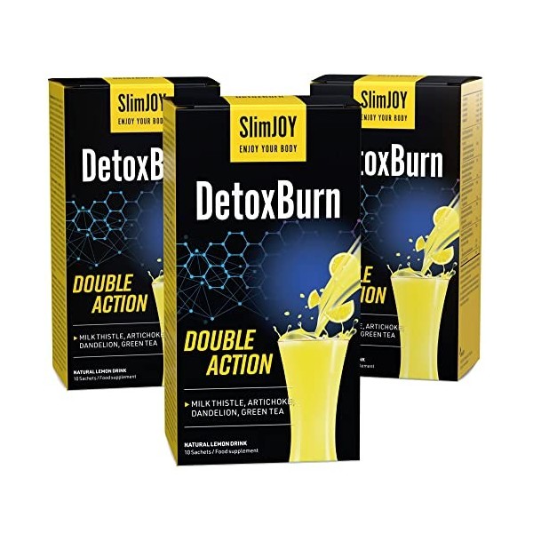 SlimJOY DetoxBurn double action - boisson au chardon-Marie, artichaut, pissenlit et thé vert - 30 sachets - par Sensilab