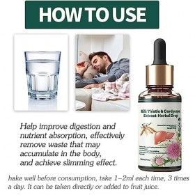 2pcs Tinaherbs Chardon - Marie Et Céleste Chardon - Marie Cordyceps Gouttes, Chardon - Marie Cordyceps Extrait Gouttes-Defaul