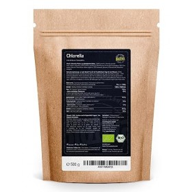 Chlorella en poudre bio 500g - Chlorella Vulgaris - Algues - Conditionné et contrôlé en Allemagne DE-ÖKO-005 