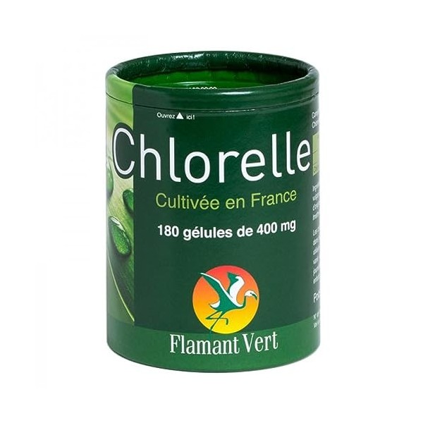 Flamant Vert Chlorelle 180 Gélules de 400 mg