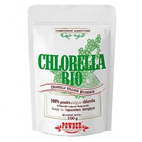CHLORELLA BIO EN POUDRE * 25 portions / Chlorella poudre 100 g * Antianémique, énergie, hépatoprotecteur, système immunitaire