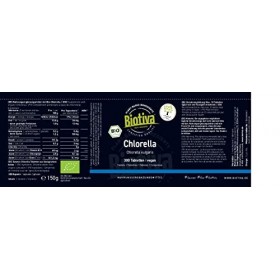 Biotiva Comprimés de Chlorella bio fortement dosés 300 comprimés - Comprimés de 500mg - Comprimés dalgues Chlorella végans