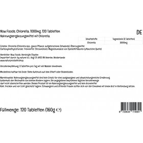 Now Foods, Chlorella, 1.000mg, avec Parois Cellulaires Brisées, 120 Comprimés végétaliens, Testé en Laboratoire, Sans Soja, S