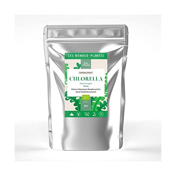 Chlorella poudre bio 500g - Wonder-Plantes - bonne source de protéines végétales