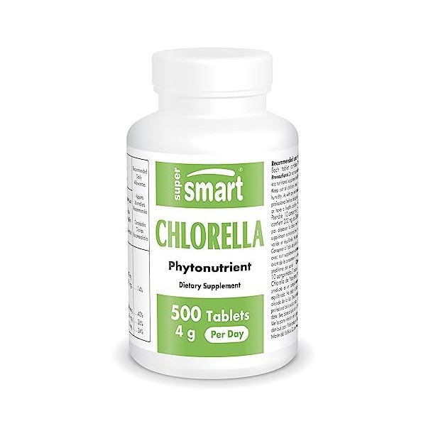 Chlorella 4000mg Par Jour - Extrait dAlgue Verte - Aide à Maintenir une Fonction Intestinale Normale - Soutient le Foie et l