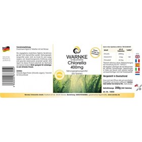 Chlorella 400 mg - 500 comprimés - Végétarien - Chlorella pyrenoidosa - Riche en chlorophylle et en vitamine B12 | Warnke Vit