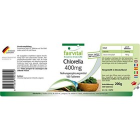 Fairvital | Chlorella 400 mg - 80 jours de cure - VEGAN - Hautement dosé - 500 comprimés - 100% poudre de chlorella Chlorell