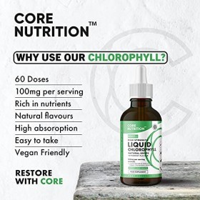 Gouttes de chlorophylle liquide pour leau - 60ml pour 60 portions - 2 mois de boisson liquide de chlorophylle 100mg à haute 