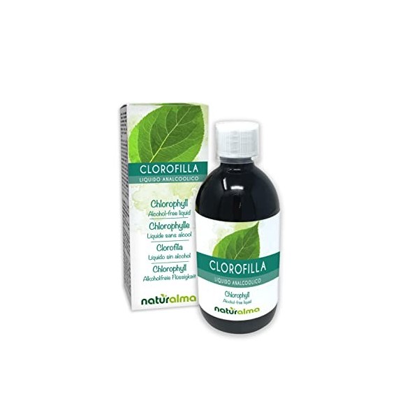 Chlorophylle Naturalma | Liquide sans alcool 500 ml | Complément alimentaire | Végétalien et 100% naturel | Produit en Italie