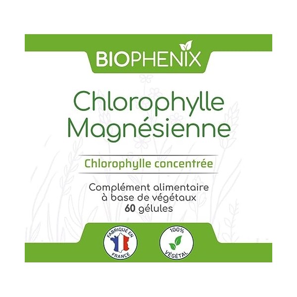 Biophénix Chlorophylle Magnésienne 60 gélules - Complément alimentaire 100% naturel à base de végétaux - Detox - Protection d