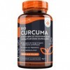 Curcuma Bio Gelule - 180 Curcuma Gelules - Curcuma Poudre avec Poivre Noir Biologique et Gingembre - Haute Absorption de la C