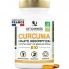 Curcuma BIO Breveté, Extra Fort | Haute Absorption x24 | 300mg par jour | Sans Pipérine, Sans Poivre | Articulations | 30 Gél