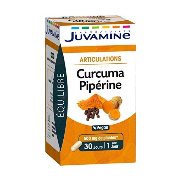 JUVAMINE - Articulations - Curcuma Piperine - Vegan - Programme 1 Mois - 30 Gélules