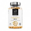 Curcuma biologique + Gingembre BIO + Poivre noir BIO. Puissant antioxydant et anti-inflammatoire naturel. 120 capsules végéta