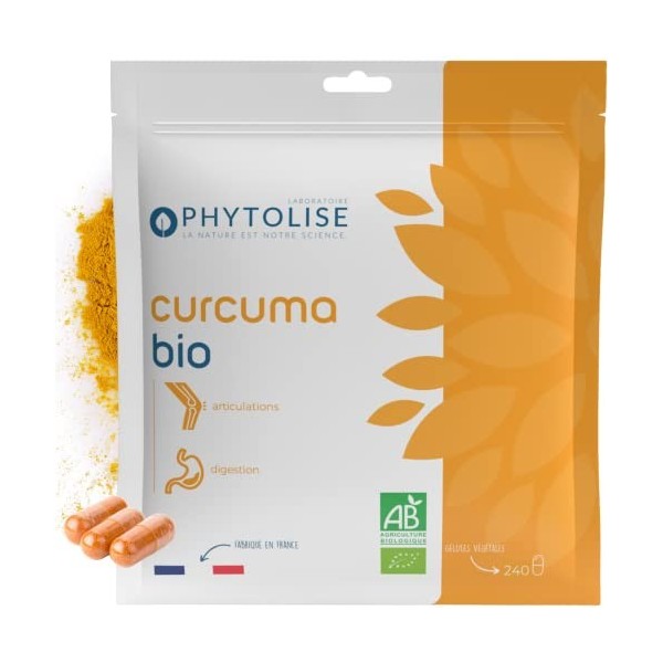 Curcuma BIO 240 gélules • Soulage les douleurs articulaires et améliore la flexibilité | Haute absorption • Anti-inflammatoir