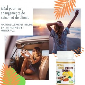 CURCUMA, PIPERINE, CITRON, GINGEMBRE, avec VITAMINE C - 130 comprimès