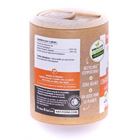 CURCUMA BIO 100% Eco-responsable | Complément Alimentaire 200 Gélules Vegan | Nat & Form | Digestion Articulations | Fabricat