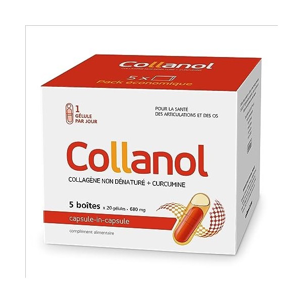 Collanol – innovation dans le soin des articulations saines Formule liquide dans une double capsule Collagène 3D + extrait mi