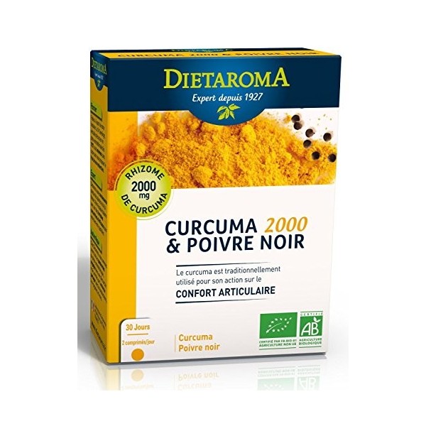 DIETAROMA - Curcuma et Poivre Noir bio - 60 comprimés