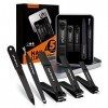 Foranyo Coupe-ongles professionnel 5 en 1 en acier inoxydable avec coffret cadeau Noir 