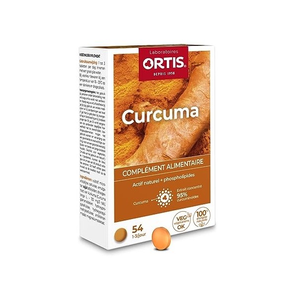 ORTIS Curcuma Complément Alimentaire 54 Comprimés